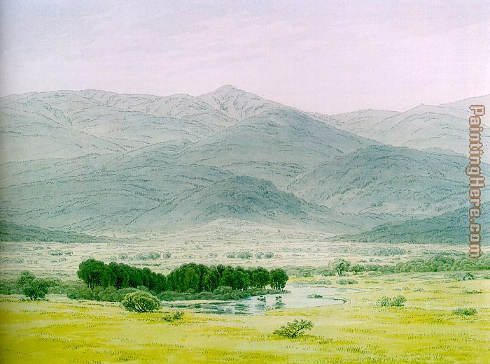 Landscape in the Riesengebirge painting - Caspar David Friedrich Landscape in the Riesengebirge art painting
